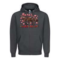 Smoke mama's sweetheart highland cow and calf Zipper Hoodie - RanaPortraitStore