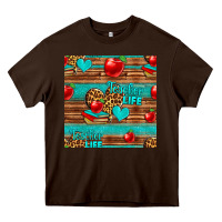 Chocolate Brown teacher life seamless pattern Heavy Core Tee - HRA Design Shop