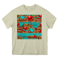 Teacher Life Seamless Pattern Heavy Core Tee | Teevron