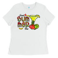 White sweet summer time Ladies Tee - CowhideDigitalArt