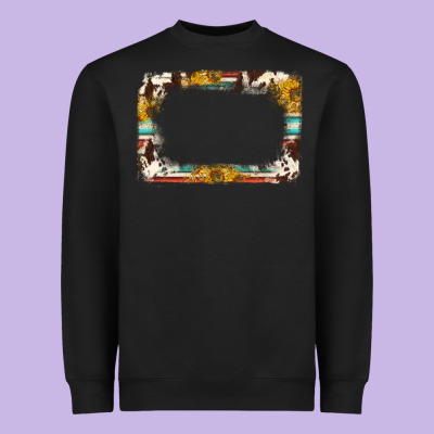 Western Serape Sunflower Background Frame Heavyweight Sweatshirt Designed By Nancycooperartshop