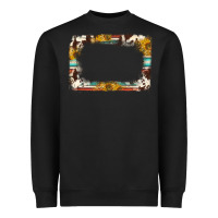 Black western serape sunflower background frame Heavyweight Sweatshirt - NancyCooperArtShop