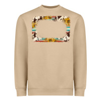 Mushroom western serape sunflower background frame Heavyweight Sweatshirt - NancyCooperArtShop