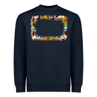 Navy western serape sunflower background frame Heavyweight Sweatshirt - NancyCooperArtShop