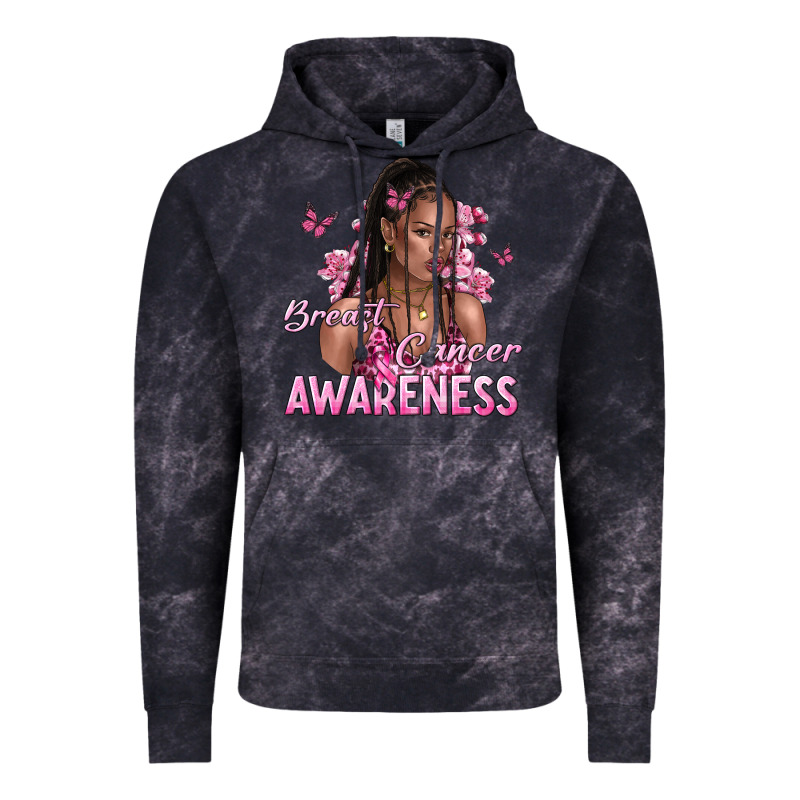 Breast Cancer Awareness Afro Woman Vintage Hoodie by NancyCooperArtShop | Teevron