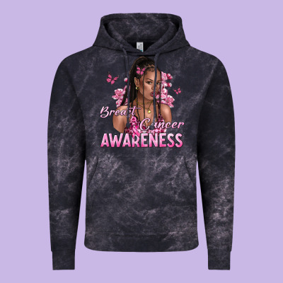 Breast Cancer Awareness Afro Woman Vintage Hoodie Designed By Nancycooperartshop