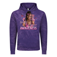 Cloud Purple breast cancer awareness afro woman Vintage Hoodie - NancyCooperArtShop
