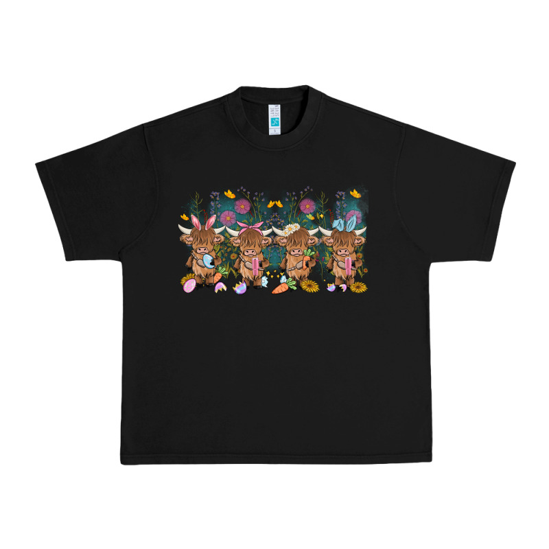 Easter Day Baby Highland Cow Urban Heavy Tee by MaliasSmallBusiness | Teevron