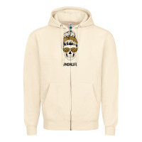 Sandshell Yellow Glitter, Leopard Pattern Mom Skull Zipper Hoodie - Bettercallsaul