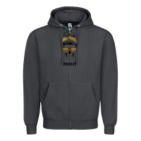 Smoke Yellow Glitter, Leopard Pattern Mom Skull Zipper Hoodie - Bettercallsaul