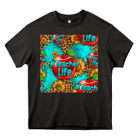 Asphalt teacher apple seamless pattern Heavy Core Tee - HRA Design Shop