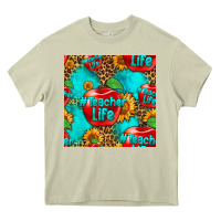 Mossy teacher apple seamless pattern Heavy Core Tee - HRA Design Shop