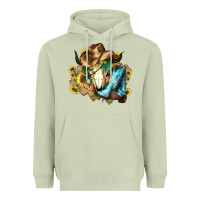 Matcha Cow skull Cowboy boots hats sunflowers Heavyweight Hoodie - HowdyJamesFarm