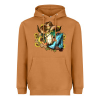 Meerkat Cow skull Cowboy boots hats sunflowers Heavyweight Hoodie - HowdyJamesFarm
