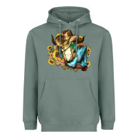 Cow Skull Cowboy Boots Hats Sunflowers Heavyweight Hoodie | Teevron
