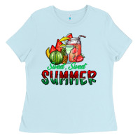Baby Blue sweet sweet summer Ladies Tee - CowhideDigitalArt