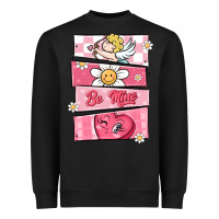 Black trendy valentines day retro characters Heavyweight Sweatshirt - MaliasSmallBusiness