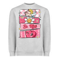 Heather Grey trendy valentines day retro characters Heavyweight Sweatshirt - MaliasSmallBusiness