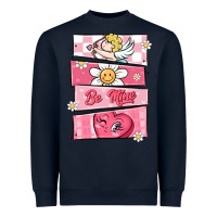 Navy trendy valentines day retro characters Heavyweight Sweatshirt - MaliasSmallBusiness