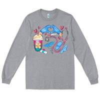 Heather Grey nurse life Long Sleeve Tee - MaliasSmallBusiness