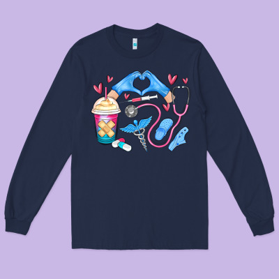 Nurse Life Long Sleeve Tee Designed By Maliassmallbusiness