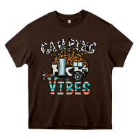 Chocolate Brown camping vibes Heavy Core Tee - CowhideDigitalArt