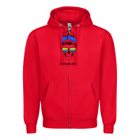 Red Blue Glitter Rainbow Mom Skull Zipper Hoodie - Bettercallsaul