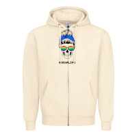 Sandshell Blue Glitter Rainbow Mom Skull Zipper Hoodie - Bettercallsaul
