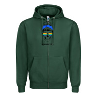 Sports Green Blue Glitter Rainbow Mom Skull Zipper Hoodie - Bettercallsaul