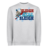 Heather Grey winter sleigh girl sleigh Heavyweight Sweatshirt - NancyCooperArtShop