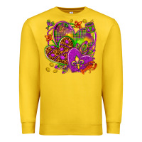Lemon Mardi Gras hearts Premium Sweatshirt - HowdyJamesFarm