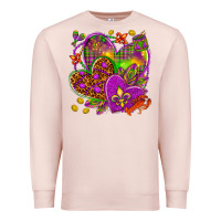 Pale Pink Mardi Gras hearts Premium Sweatshirt - HowdyJamesFarm