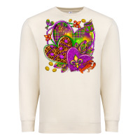 Sandshell Mardi Gras hearts Premium Sweatshirt - HowdyJamesFarm
