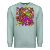 Seafoam Mardi Gras hearts Premium Sweatshirt - HowdyJamesFarm