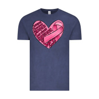 Vintage Denim heart breast cancer Vintage Tee - MaliasSmallBusiness