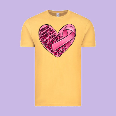 Heart Breast Cancer Vintage Tee Designed By Maliassmallbusiness