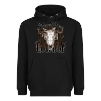 Black Simmer down Cowboy Heavyweight Hoodie - HowdyJamesFarm