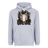 Heather Grey Simmer down Cowboy Heavyweight Hoodie - HowdyJamesFarm