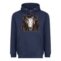 Navy Simmer down Cowboy Heavyweight Hoodie - HowdyJamesFarm