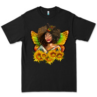 Black butterfly afro woman juneteenth Premium Tee - AdoDesignShop