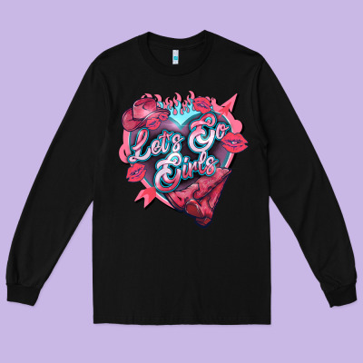 Lets Go Girls Pink Long Sleeve Tee Designed By Nancycooperartshop