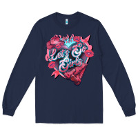 Navy lets go girls pink Long Sleeve Tee - NancyCooperArtShop