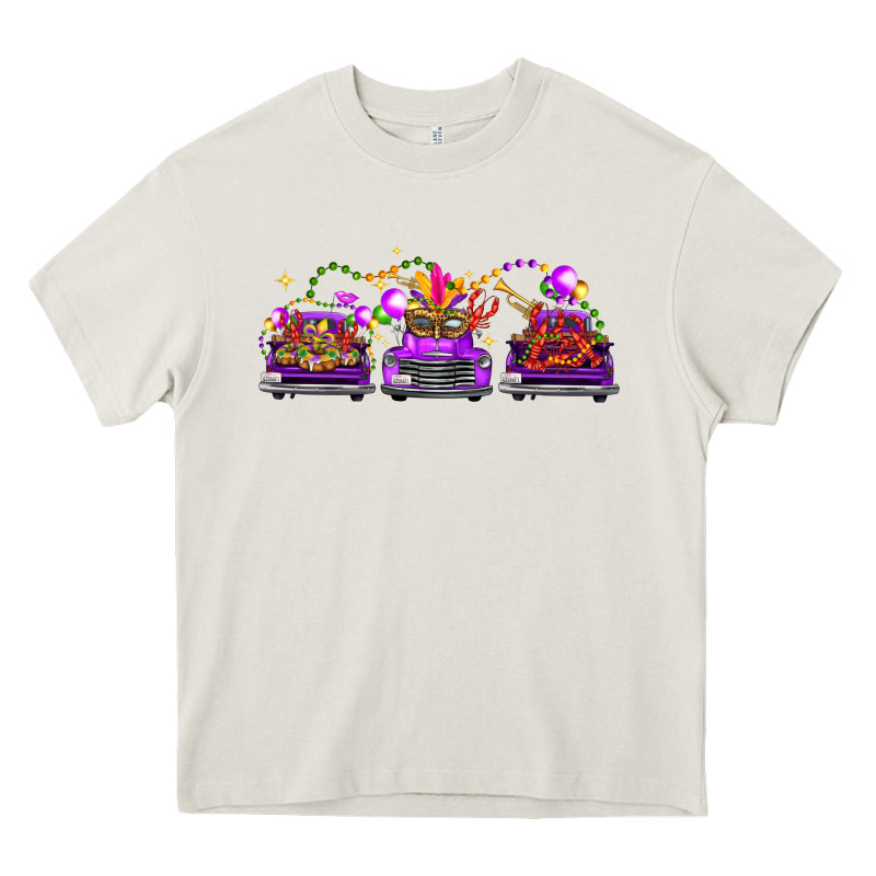 Mardi Gras Farm Trucks Heavy Core Tee by FaDigitalArtStudio | Teevron