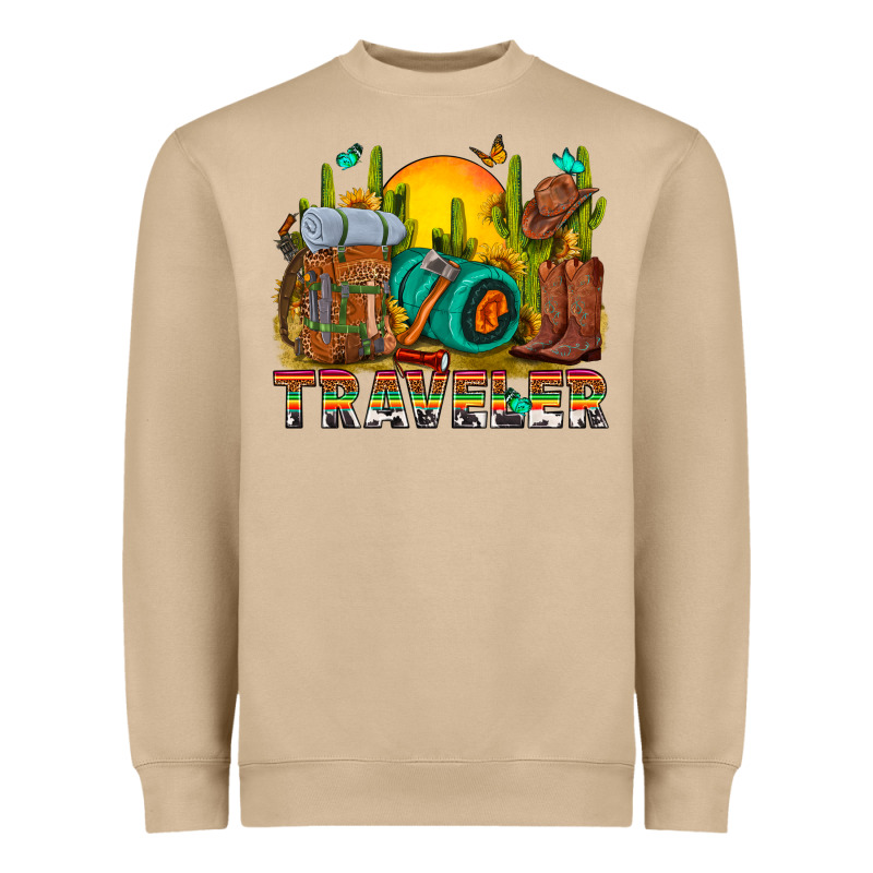 Western Traveler Cowboy Heavyweight Sweatshirt by NancyCooperArtShop | Teevron