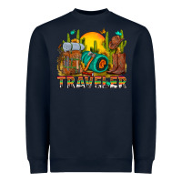 Navy western traveler cowboy Heavyweight Sweatshirt - NancyCooperArtShop