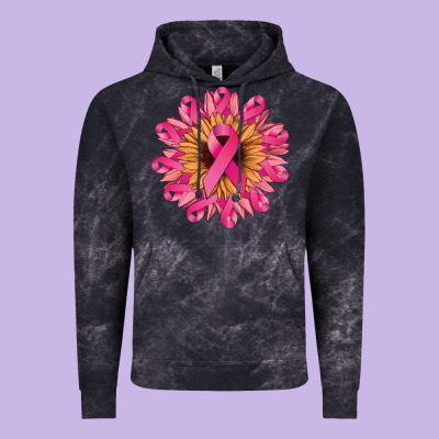 Cancer Ribbon Sunflower Vintage Hoodie Designed By Nancycooperartshop