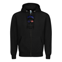 Black American Stars, American Flag Patterned Mom Skull Zipper Hoodie - Bettercallsaul
