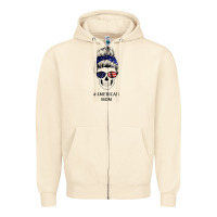 Sandshell American Stars, American Flag Patterned Mom Skull Zipper Hoodie - Bettercallsaul