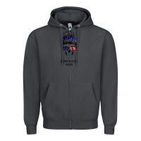 Smoke American Stars, American Flag Patterned Mom Skull Zipper Hoodie - Bettercallsaul