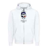 White American Stars, American Flag Patterned Mom Skull Zipper Hoodie - Bettercallsaul
